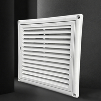 Grille d'aération carrée en plastique blanc durable avec moustiquaire pour ventilation murale et de plafond