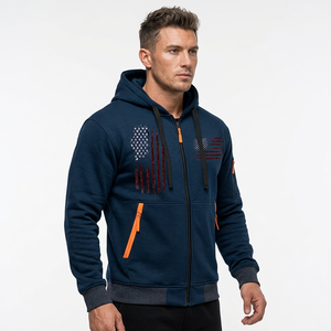 Wholesale Heavyweight 180gsm <b>Full</b> <b>Zip</b> <b>Hoodies</b> Custom Print Logo Unisex Regular Fit Winter Plain Dyed 100% Cotton Fleece Hoodie - Product Image 4