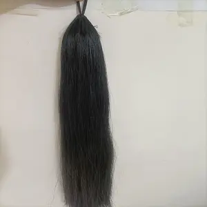 Ekor kuda hitam dicelup rambut ekstensi ekor kuda palsu