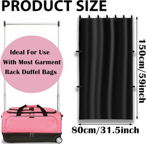 <span class=keywords><strong>Sac</strong></span> de danse à roulettes avec rideau d'intimité et support, écran de séparation portable pour vestiaire - Product Image 2