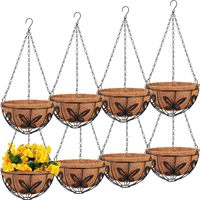 Jardinière murale en métal et fer Garde-corps de balcon suspendu à 5 niveaux Support pour plantes, Pot pour plantes suspendu intérieur extérieur Décoration de la maison et du jardin