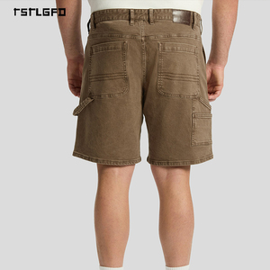 <b>Men</b> Plus Size Vintage <b>Brown</b> Carpenter Cargo <b>Shorts</b> Washed Utility Workwear Casual Summer Straight Fit <b>Shorts</b> - Product Image 5