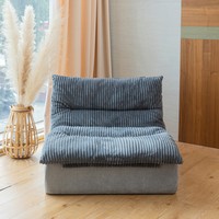 Vente chaude Moderne Design Européen Personnalisable Gris Pouf Canapé Chaise Intérieur Salon Doux Confortable Tissu Contemporain