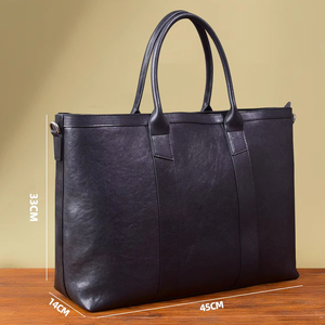 Borsa Tote Classica in Vera Pelle per <span class=keywords><strong>Uomo</strong></span>, Grande Capacità, Multi-scomparto, con Tracolla Rimovibile - Product Image 6