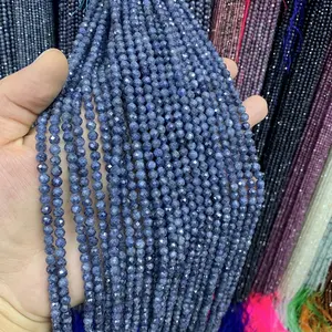 Fancy Wholesale Natural 5mm Blue Sapphire Beads Long Strand Loose Saphire Beads For Bracelet