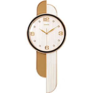 Nordic Modern Minimalist Wall Clock Green Face Gold Frame Battery Powered Living Room Decor - Product Image 5