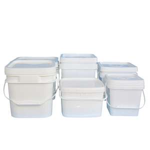 Emballage <span class=keywords><strong>de</strong></span> seaux en plastique carrés d'alimentation recyclable baril <span class=keywords><strong>de</strong></span> stockage en gros avec poignée et couvercle - Product Image 1