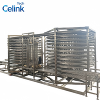 Spiralvormige transportband voor continu invriezen van dumplings, loempia's, ijs, bakkerijproducten, roestvrij staal