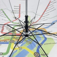 Parapluie pliant 2 sections à ouverture automatique et fermeture manuelle, imprimé numériquement, en pongee 190T, 21"x8K 90CM, avec cadre métallique et poignée en plastique, pour usage quotidien