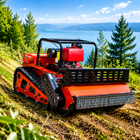 Tondeuse à gazon télécommandée sur chenilles, broyeur de herbe 1m pour vergers, fermes, pentes et rives de rivière 45 °   Machine de tonte tout-terrain pour pentes