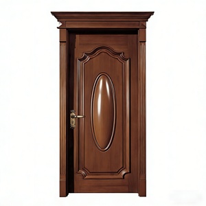 Porte en bois massif sculptée à la main de qualité supérieure, porte intérieure en bois de luxe sur mesure avec un design de sculpture exquis - Product Image 2