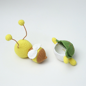 Kit de <span class=keywords><strong>tricot</strong></span> manuel, jouets créatifs faits à la main, fil multicolore, porte-clés poupée tortue mignonne, mini <span class=keywords><strong>d</strong></span>écoration de bureau faite à la main - Product Image 3