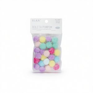 ILAN Bolita Pompom 2Cm Couleur Macaron 25Pc Décoration Artisanale - Product Image 1