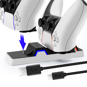 แท่นชาร์จคอนโทรลเลอร์ PS5 แบบคู่ พร้อมไฟ LED และสาย Type C สำหรับจอยเกม PS5 - Product Image 1