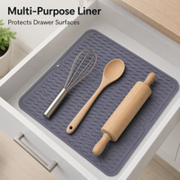 Tapis de séchage de vaisselle en silicone antidérapant, facile à nettoyer, à séchage rapide, avec rainures, grand, résistant à la chaleur, pour évier et comptoir de cuisine