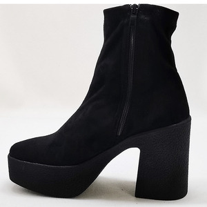 Stivaletti alla caviglia in pelle scamosciata da donna all'ingrosso 2022 nuovi stivali neri con <span class=keywords><strong>tacco</strong></span> <span class=keywords><strong>alto</strong></span> stivali invernali da donna - Product Image 4
