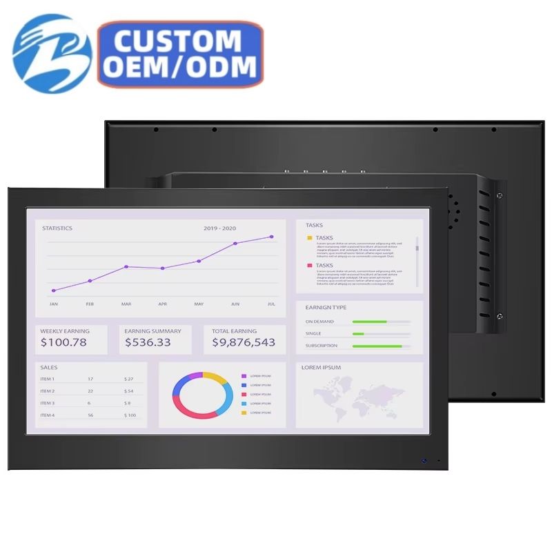 15.6 Inch Metal Casing Industrial Screen IPS1366*768/ IPS1920*1080 Wall Mounted Industrial Monitor VGA,HD*MI Display