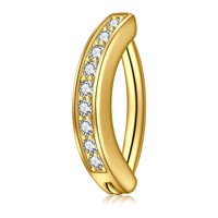 Vente en gros de bijoux de piercing pour nombril courbés, colorés, avec barbell incurvé en cristal CZ Zircon, unisexe, bijoux de piercing tendance