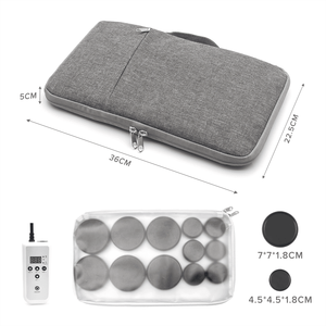 Ensemble de chauffe-pierres chaudes portables, kit de chauffe électrique numérique pour spa et salon de massage avec 12 pierres de basalte - Product Image 6
