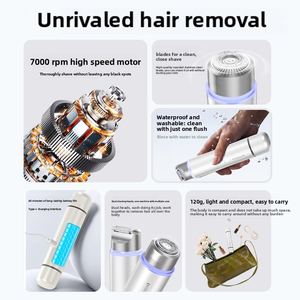 Dual <b>Head</b> Electric Shaver 2 in 1 Bikini Trimmer for Women Waterproof Body Pubic Rechargeable <b>Razor</b> for Armpit Leg Body Facial - Product Image 4
