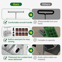 Kleartools Iron Durable Eco-Friendly Alat Pembuat Blok Tanah Genggam 8 Sel untuk Penanam Kebun