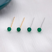 하와이안 45mm 긴 귀걸이 유행 발렌타인 데이 천연석 5mm 옥 라인 귀걸이 선물