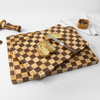 Grande planche à découper épaisse pour cuisine avec rainure à jus, en bois de caoutchouc massif, idéale pour les restaurants