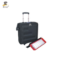 Valise Trolley à lunettes FDTSEVA-7502 en stock en gros d'usine 12x9/7x8 pcs valise de présentation de lunettes pour échantillon de cadre