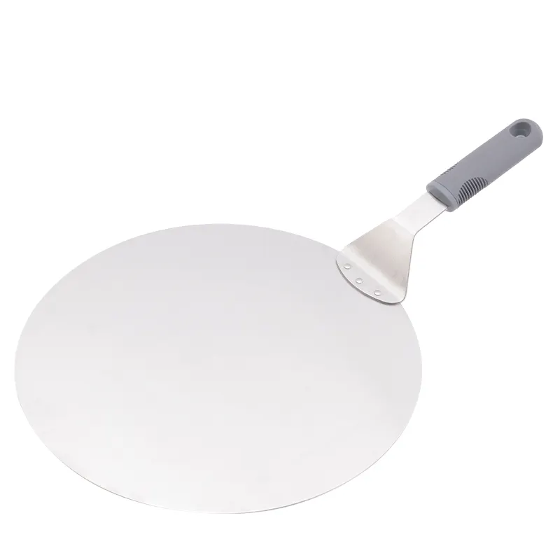 Utensile da cucina per cottura in cucina pala rotonda per Pizza in acciaio inossidabile con manico in PP vassoio per il trasferimento di Pancake