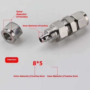 304 thép không gỉ nhanh chóng Xoắn tấm vách ngăn thẳng không khí phụ kiện đường ống trung gian nhanh chóng kết nối PU ống khóa Nut số lượng lớn - Product Image 2