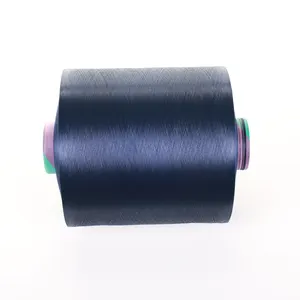 DTY 150d 144f 144f yarı donuk dope boyalı koyu mavi Polyester iplik yüksek Filament 100PCT Polyester iplik SD DTY