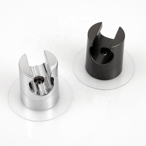 Support de pommeau de <span class=keywords><strong>douche</strong></span> noir chromé, adhésif puissant et étanche, support mural pour douchette à main, sans perçage - Product Image 2