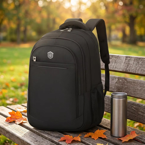 Custom Wholesale Unisex Plain <b>Black</b> <b>Backpacks</b> School Oxford Ripstop <b>Backpack</b> Multifunctional Laptop <b>Backpack</b> - Product Image 1