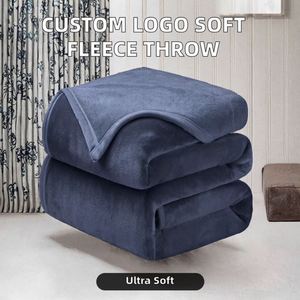Couverture polaire en flanelle ultra douce et légère, personnalisable avec logo, pour canapé-lit, technique de tricotage, pour la décoration intérieure - Vente en gros - Product Image 2