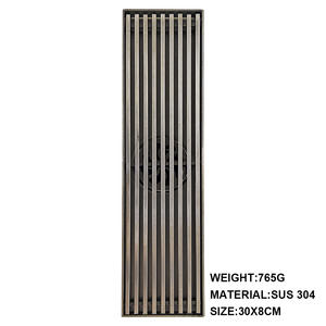 SS 304 Acier Inoxydable MCBKRPDIO <span class=keywords><strong>Invisible</strong></span> Douche Drain De Sol Noir Or Long Canal Linéaire Salle De Bains Anti Odeur Carrelage Insert - Product Image 1