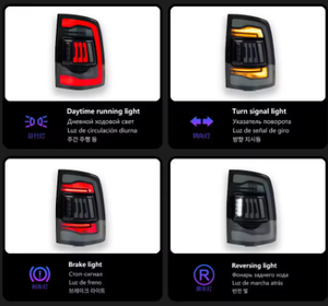 ไฟท้ายรถยนต์ดีไซน์ใหม่ OE สำหรับ Dodge Ram ปี 2009-2018 12V ไฟเบรกหลัง ไฟท้าย OE ขายส่ง ไฟท้าย RGB - Product Image 4