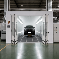 Cabine de peinture électrique robuste 43 kW à prix d'usine 80 ° Cabines de peinture automobiles C Baking avec éclairage fiable 800 lux et four intégré