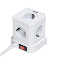 Prise d'extension de prise ue à 5 gangs avec interrupteur et chargement USB