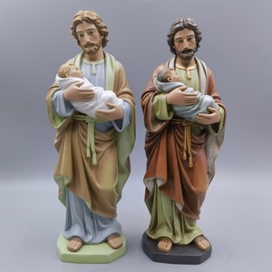 Escultura de Resina Hecha a Mano de San José, <span class=keywords><strong>Sagrada</strong></span> <span class=keywords><strong>Familia</strong></span> Religiosa con Figura del Niño Jesús - Product Image 6