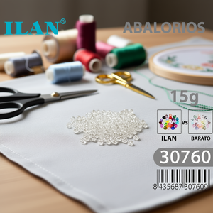 Ilan Abalorios Perline Rondelle Sfaccettate Trasparenti 6mm 15g Bianche - Product Image 3