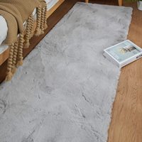 Tapis en fausse fourrure moelleuse, tapis shaggy doux et antidérapant pour chambre à coucher, chambre d'enfant, dortoir, appartement, décoration