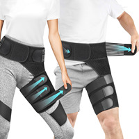 Attelle de compression ajustable pour la hanche et la cuisse avec logo personnalisé pour la course, les blessures inguinales et les déchirures des ischio-jambiers