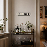 Plaque Métallique Vintage pour Bar à Gin, Décoration Murale Rustique pour Pub, Cocktail Lounge, Style Ancien