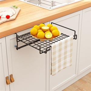 Non-Folding Stainless Steel Kitchen Countertop Storage <b>Cabinet</b> with Double Tier Box Waterproof Hanging Table Board Partition - Product Image 4