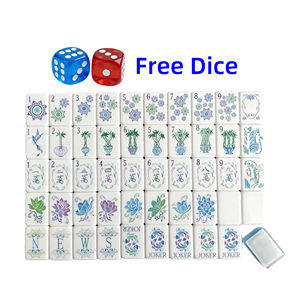 Ensemble de Mahjong américain de luxe bleu ciel en Lucite de haute qualité, 160 tuiles, impression UV, logo personnalisé, vente en gros - Product Image 2