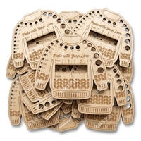 Règle de tricot en bois multifonctionnelle, jauge de fil, règle de densité pour échantillons de pulls, outil de tricot manuel, règle de mesure avec motif gravé