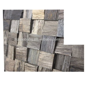 Pannello di decorazione murale 3 d <span class=keywords><strong>Design</strong></span> irregolare pannello mosaico in legno massello effetto 3d - Product Image 4