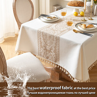 Nappe de table rectangulaire et carrée en coton et lin, imperméable et anti-taches, style nordique transfrontalier