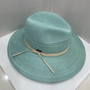 <span class=keywords><strong>Chapeau</strong></span> de cowboy en paille <span class=keywords><strong>Stetson</strong></span> à large bord de style occidental pour hommes et femmes, accessoire de mode de voyage, matériel d'herbe naturelle rayé - Product Image 4