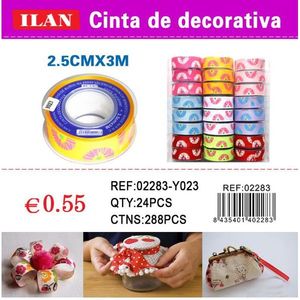 Nastro decorativo Ilan 2,5 cm x 3 m con motivi colorati per artigianato e confezioni regalo - Product Image 3